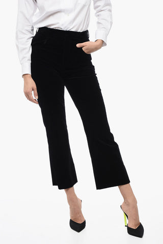 Velour Straight Fit High-Waisted Pants