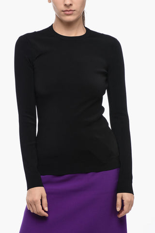 T-Shirt a Maniche Lunghe con Dettaglio in Mesh Monogram