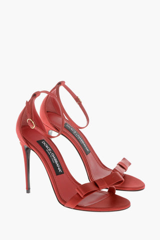 Satin Sandals With Bow Detail Heel 10 cm