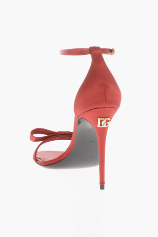 Satin Sandals With Bow Detail Heel 10 cm