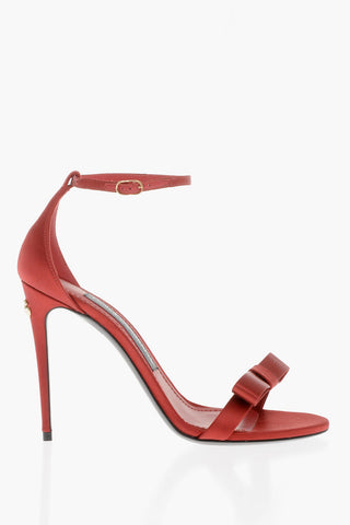 Satin Sandals With Bow Detail Heel 10 cm