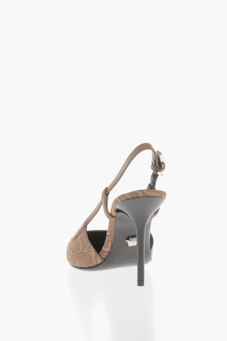 Pointed Slingback Sandals With jacquard Allover Logo