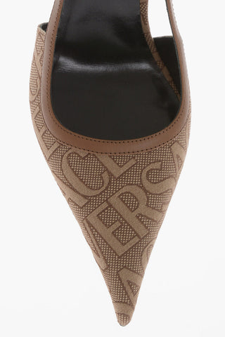 Pointed Slingback Sandals With jacquard Allover Logo