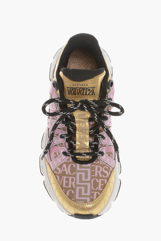 Metallic Effect Low-Top Sneakers With Logo Print
