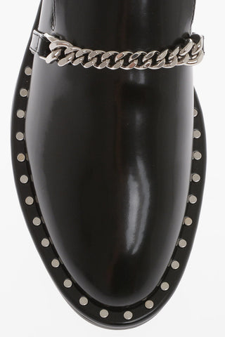 Vegan Leather Loafers With Chain Detail