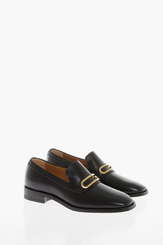 Leather Penny Loafer with Geometric G Logo