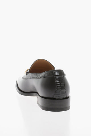 Leather Penny Loafer with Geometric G Logo