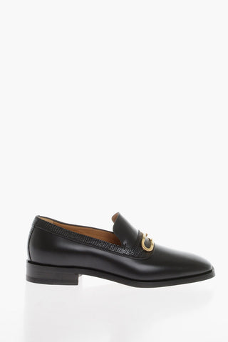 Leather Penny Loafer with Geometric G Logo