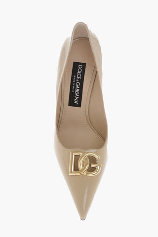 Decolletè In Vernice Con Logo Statement 9 cm
