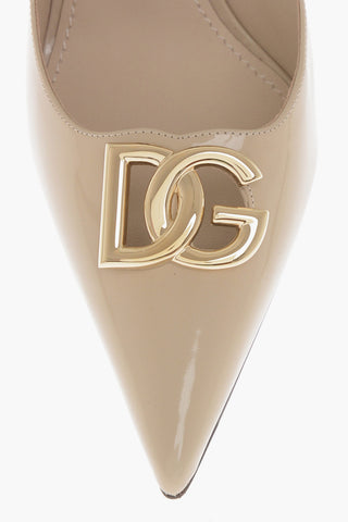 Decolletè In Vernice Con Logo Statement 9 cm