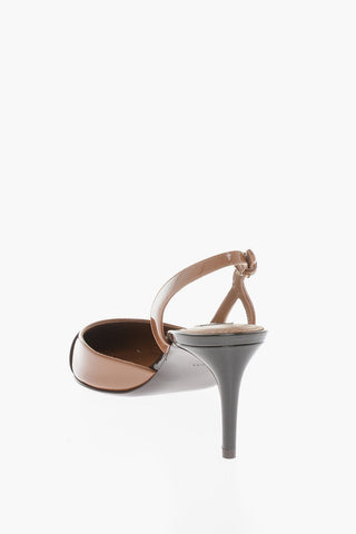 Pointed Patent Leather Slingback Sandals