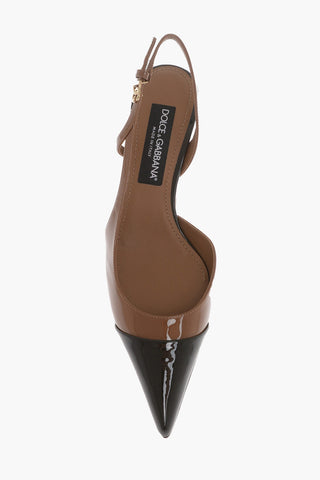 Pointed Patent Leather Slingback Sandals
