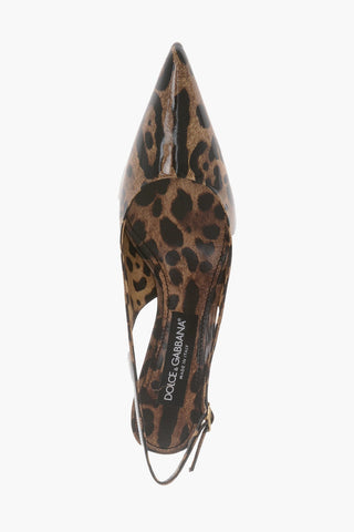 Sandali In Vernice Con Slingback E Stampa Animalier 7 cm