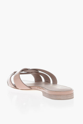 Patent Leather Slides With Braiding