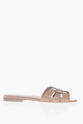 Patent Leather Slides With Braiding