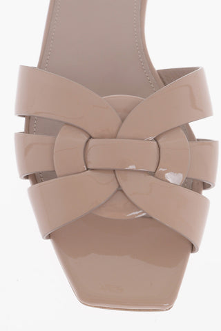 Patent Leather Slides With Braiding