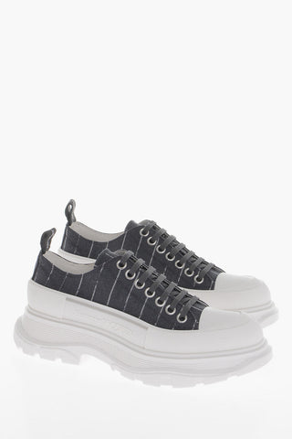 Striped Low-Top Sneakers With Chunky Sole