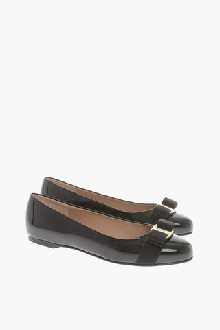 Patent Leather Ballerinas With Bow