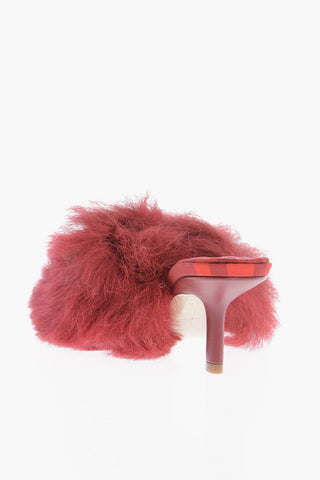 Sabot Open-Toe In Pelliccia Tacco 6 cm