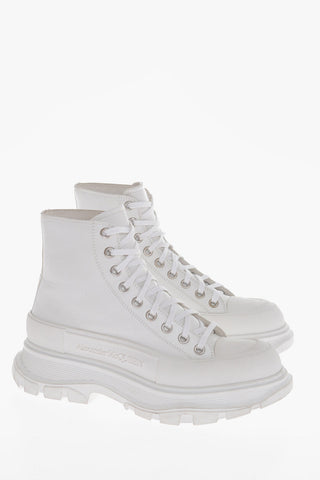 Leather High-Top Sneakers With Chunky Sole