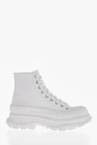 Leather High-Top Sneakers With Chunky Sole