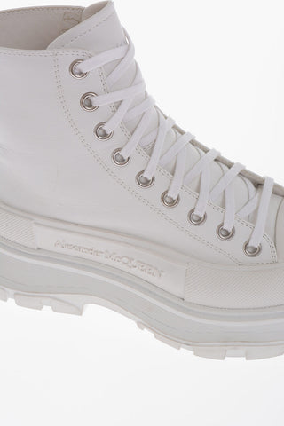 Leather High-Top Sneakers With Chunky Sole