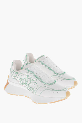 Leather Low-Top Sneakers With Contrasting Seams