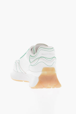 Leather Low-Top Sneakers With Contrasting Seams