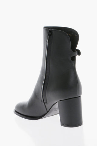 Stivaletti In Pelle Con Dettaglio Logo 7 cm