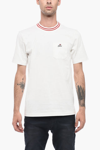 Crew-Neck JUST T-shirt with Contrast Trim and Breast Pocket