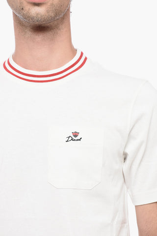 Crew-Neck JUST T-shirt with Contrast Trim and Breast Pocket