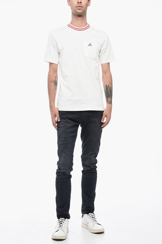 Crew-Neck JUST T-shirt with Contrast Trim and Breast Pocket