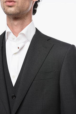 Virgin Wool LEADER Suit with Flap Pockets