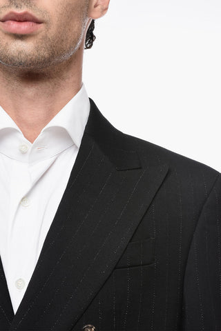 Giacca a Doppiopetto in Lurex con Tasche ad Aletta
