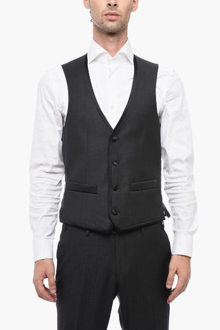 Dreiteiliger Anzug CERIMONIA ACADEMY mit Details aus Satin