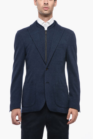 Blazer Monopetto In Misto Lana Con Chest Piece Removibile