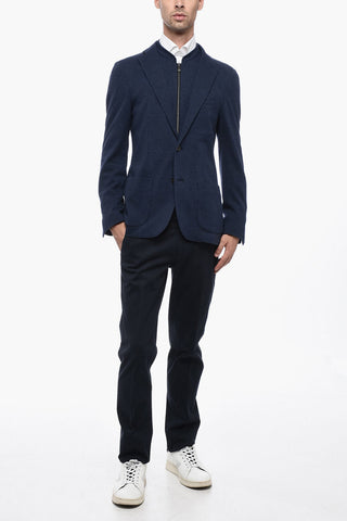 Blazer Monopetto In Misto Lana Con Chest Piece Removibile