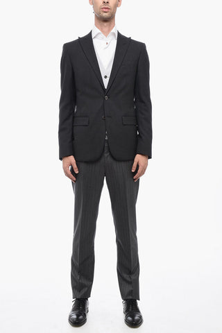 CC COLLECTION 3-Piece CERIM.RESET Suit with Pinstriped Pants