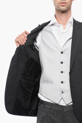 CC COLLECTION 3-Piece CERIM.RESET Suit with Pinstriped Pants