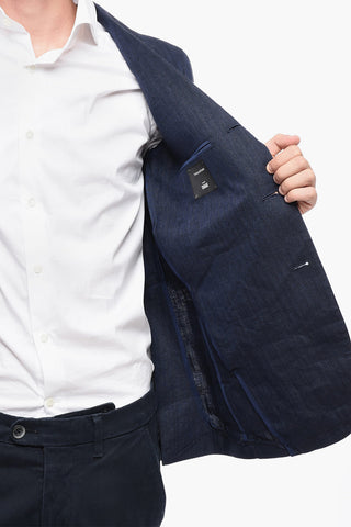 Blazer in Lino Delavé con Tasche a Filo