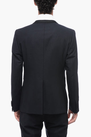 Abito in Lana con Gilet e Revers a Scialle