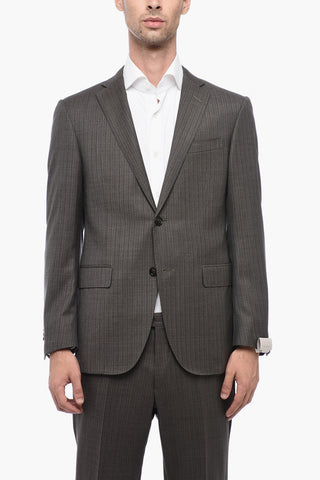 Pinstriped Motif ACADEMY Virgin Wool Suit