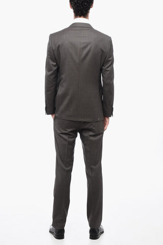 Pinstriped Motif ACADEMY Virgin Wool Suit