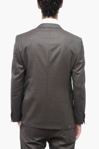Pinstriped Motif ACADEMY Virgin Wool Suit