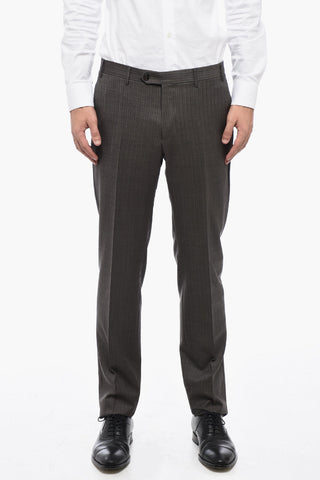 Pinstriped Motif ACADEMY Virgin Wool Suit