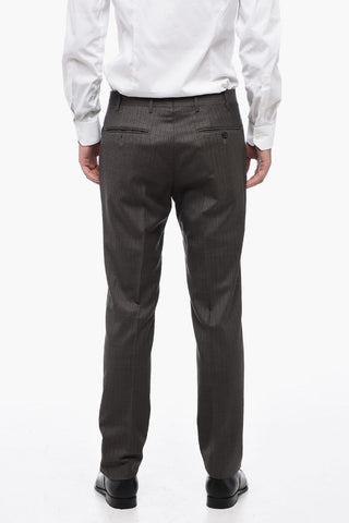 Pinstriped Motif ACADEMY Virgin Wool Suit
