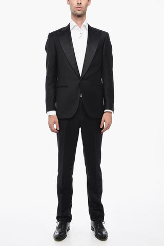 Virgin Wool SMOKING LEADER Suit with Satin Lapel