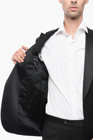 Virgin Wool SMOKING LEADER Suit with Satin Lapel