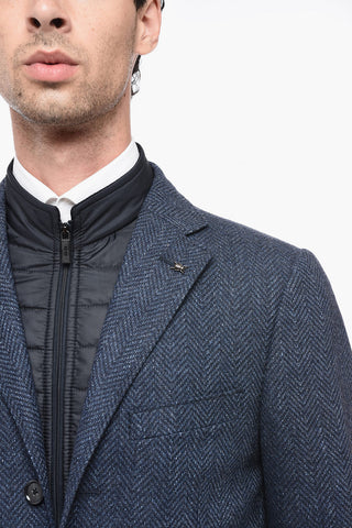 CC COLLECTION Giacca Semifoderata Imbottita con Motivo Herringbone