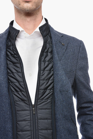 CC COLLECTION Giacca Semifoderata Imbottita con Motivo Herringbone